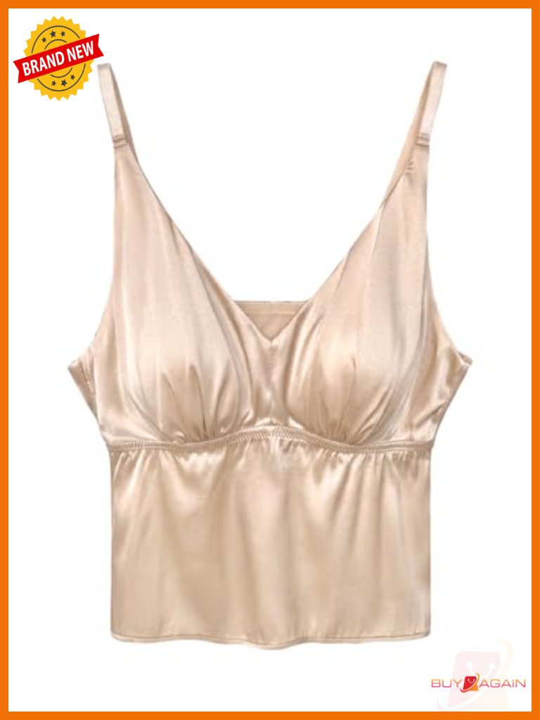 22 Momme Mulberry Silk Crop Top Tank With Adjustable Straps